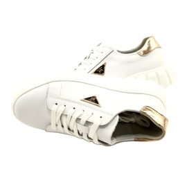 Leather sneakers Filippo DP4138 white golden 5