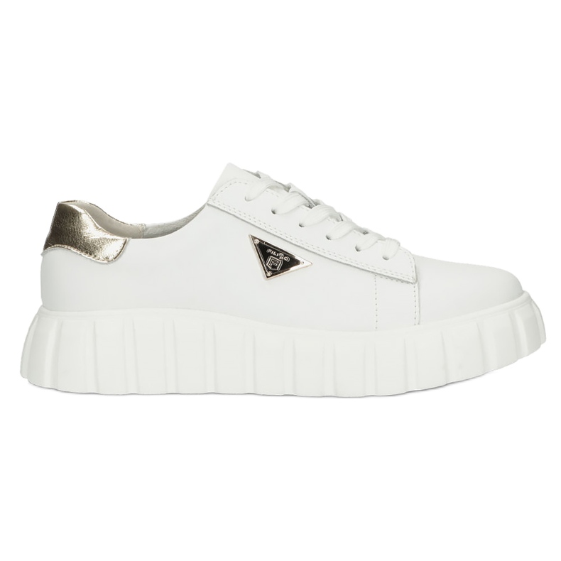 Leather sneakers Filippo DP4138 white golden 7