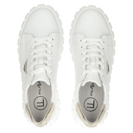 Leather sneakers Filippo DP4138 white golden 8