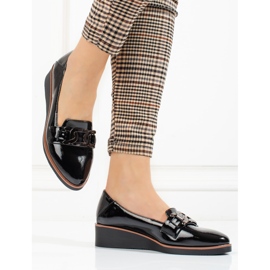 W. Potocki Women's lacquered shoes with a low wedge from Potocki black 1