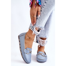 PS1 Women's Leather Loafers Light Blue Downtown 2