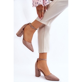 Dark Beige Lexie Suede Heel Pumps 2