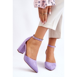 Purple Lexie Suede Heel Pumps 1