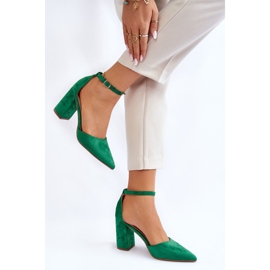 PS1 Suede Heel Pumps Green Lexie 2