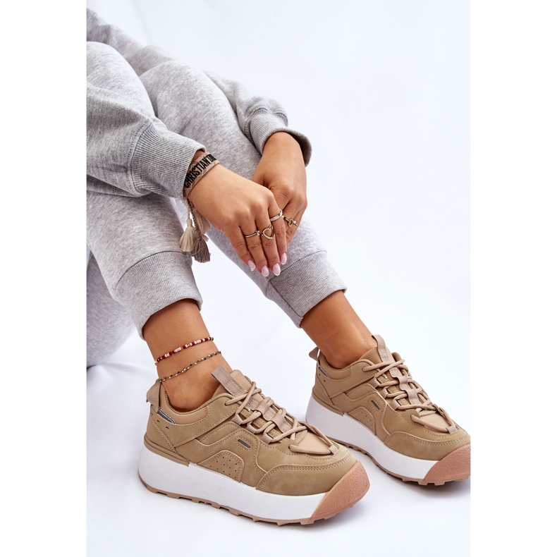 PS1 Women's Platform Sport Shoes Beige Dakari 1