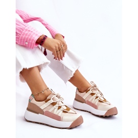 PS1 Women's Suede Platform Sneakers Beige-Brown Rohan 1