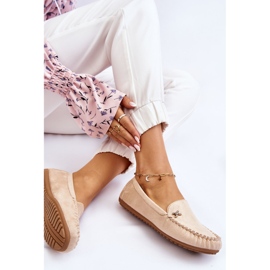 PS1 Women's Suede Loafers With Beige Leah Embellishments 6