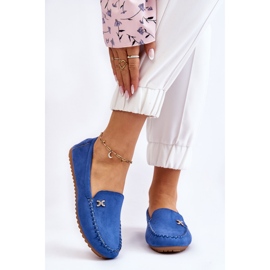 PS1 Women's Suede Loafers With Blue Leah Embellishment 1