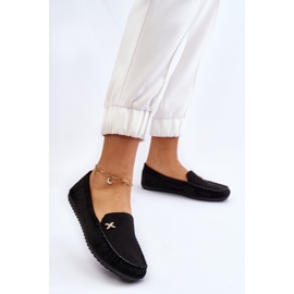Women's Suede Loafers With Black Leah Embellishment 2