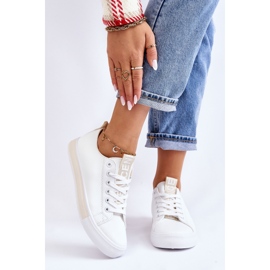 Classic Women's Sneakers White and Beige 2
