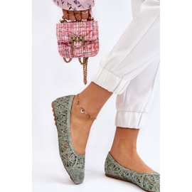 PS1 Openwork Fashionable Ballerinas Green Thiago 2