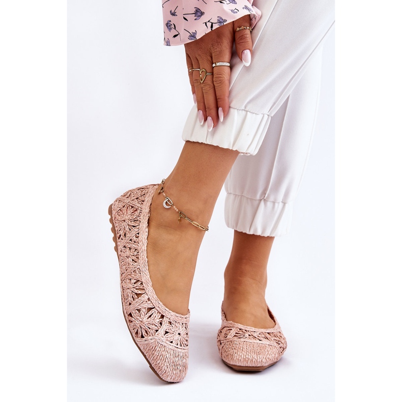 PS1 Openwork Fashionable Pink Thiago Ballerinas 2