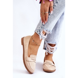PS1 Comfortable Suede Women's Loafers Beige Lucca 1