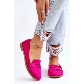 PS1 Comfortable Suede Women's Loafers Fuchsia Lucca pink 1