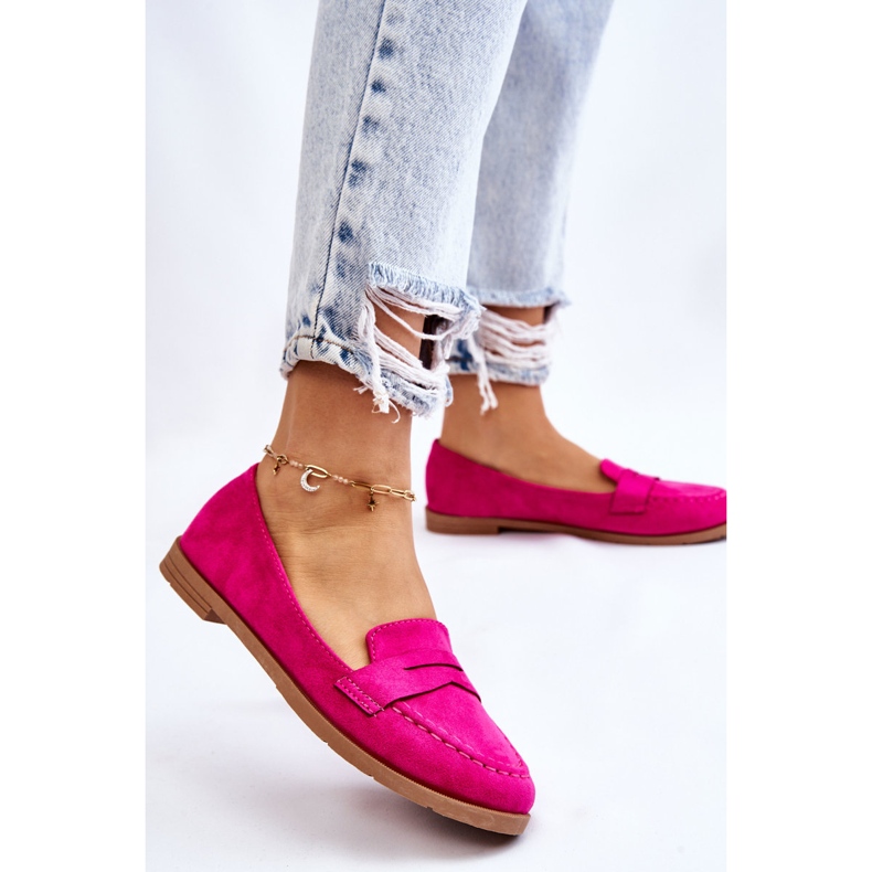 PS1 Comfortable Suede Women's Loafers Fuchsia Lucca pink 2