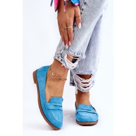 PS1 Comfortable Suede Women's Loafers Blue Lucca 1