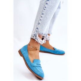 PS1 Comfortable Suede Women's Loafers Blue Lucca 2