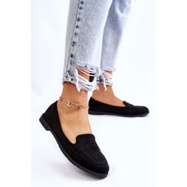 Comfortable Suede Women's Loafers Black Lucca 2