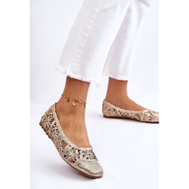 PS1 Openwork Fashionable Gold Thiago Ballerinas golden 2