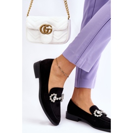 PS1 Elegant Black Suede Loafers Aliya 2