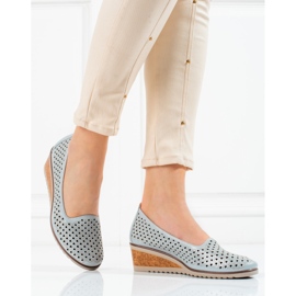 W. Potocki Women's openwork pumps Potocki grey 1