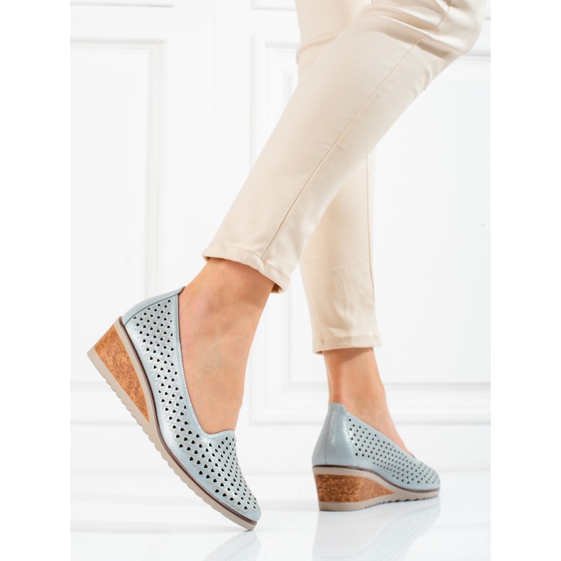 W. Potocki Women's openwork pumps Potocki grey 2