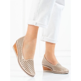 W. Potocki Women's openwork pumps Potocki beige 1