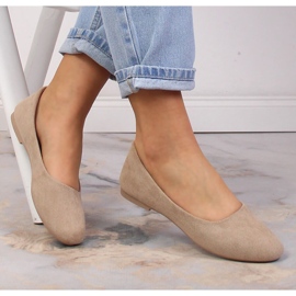 Women's beige suede ballerinas eVento 9BL02-1031 2