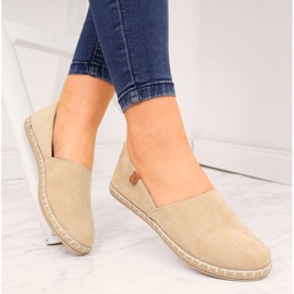 Women's cut-out espadrilles beige suede NEWS 20TX02-2416 1