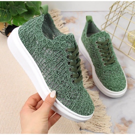 Women's lace shoes on the green platform Artiker 50C1119 1 Women's lace shoes on the green platform Artiker 50C1119 1