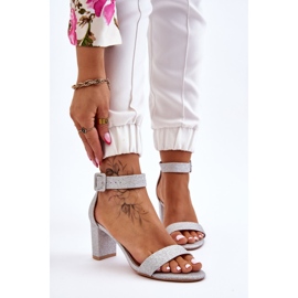 PS1 Shiny Sandals On High Heels Silver Maxim 1