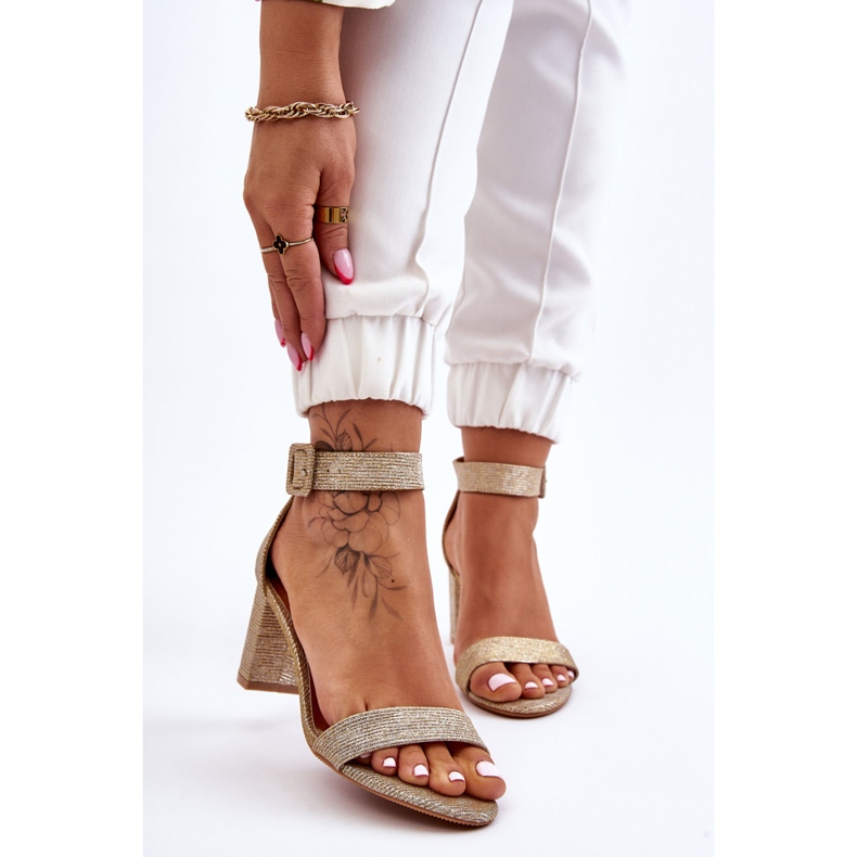 PS1 Shiny Gold Maxim Heels Sandals golden 1