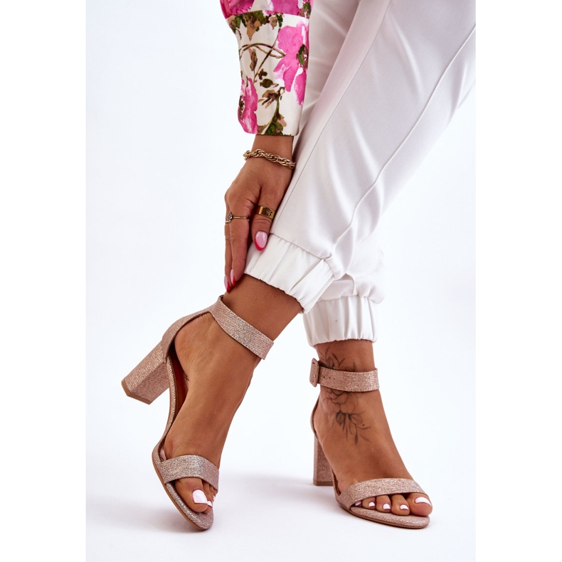 Glossy High Heel Sandals Rose Gold Maxim pink 2