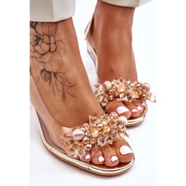 S.Barski Fashionable Sandals With Golden Terrance Beads 5