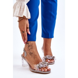 S.Barski Fashionable Sandals With Gray Terrance Beads grey 1 S.Barski Fashionable Sandals With Gray Terrance Beads grey 1