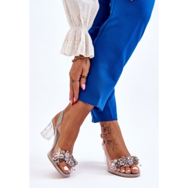 S.Barski Fashionable Sandals With Gray Terrance Beads grey 2
