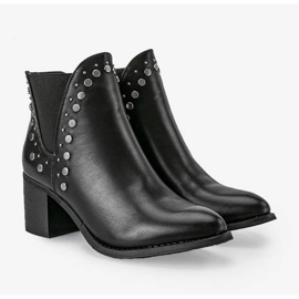 PA1 Black heeled boots with rhinestones from Louisa 1