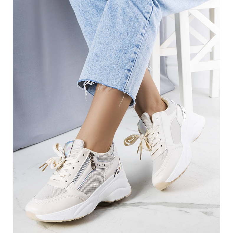 Beige wedge sneakers from Stacey 1 Beige wedge sneakers from Stacey 1