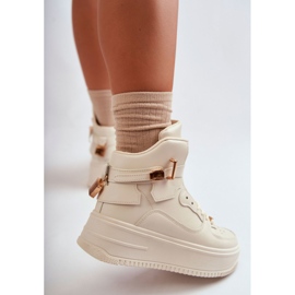 FB2 Women's Insulated High Sports Shoes Beige Lexa 2