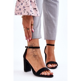 PS1 Classic Black Amina Suede Heel Sandals 1