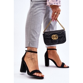 PS1 Classic Black Amina Suede Heel Sandals 2