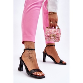 S.Barski Owen Black Patent Heeled Sandals 2