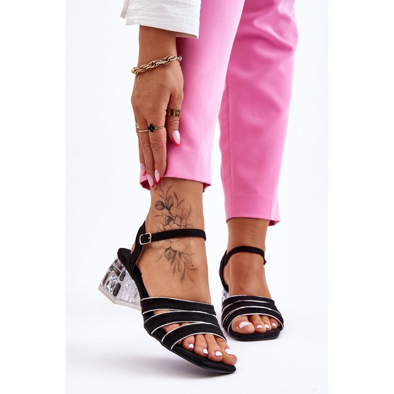 S.Barski Black Callan Suede Sandals With Crystals 1 S.Barski Black Callan Suede Sandals With Crystals 1