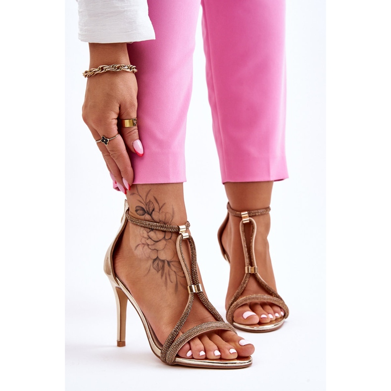 S.Barski Elegant Sandals On A High Heel With Jenesis Gold Jenesis golden 1