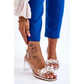 S.Barski Fashionable Transparent Sandals With Silver Carmelo Ornaments 3