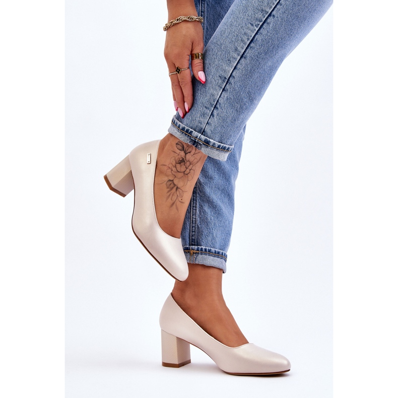 Pumps On Heel Sergio Leone PB178 Pearl Beige 2