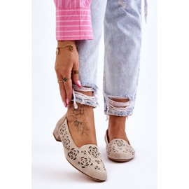 Openwork Loafers Sergio Leone BL627 Beige 1