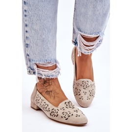Openwork Loafers Sergio Leone BL627 Beige 2