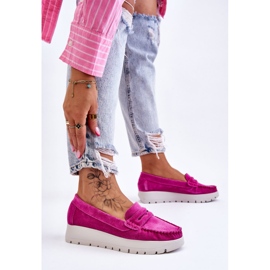 Lemar Fuchsia Milana Suede Platform Loafers pink 2
