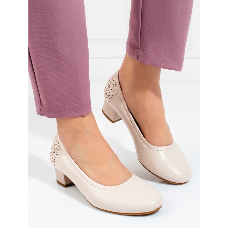 W. Potocki Women's low-heeled pumps Potocki beige 1
